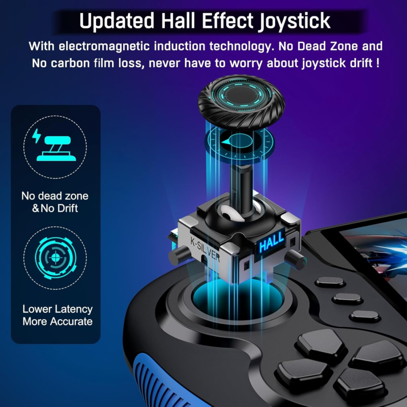 Switch Controller for Switch/Oled, Hall Effect One-Piece Joypad Controller Repla