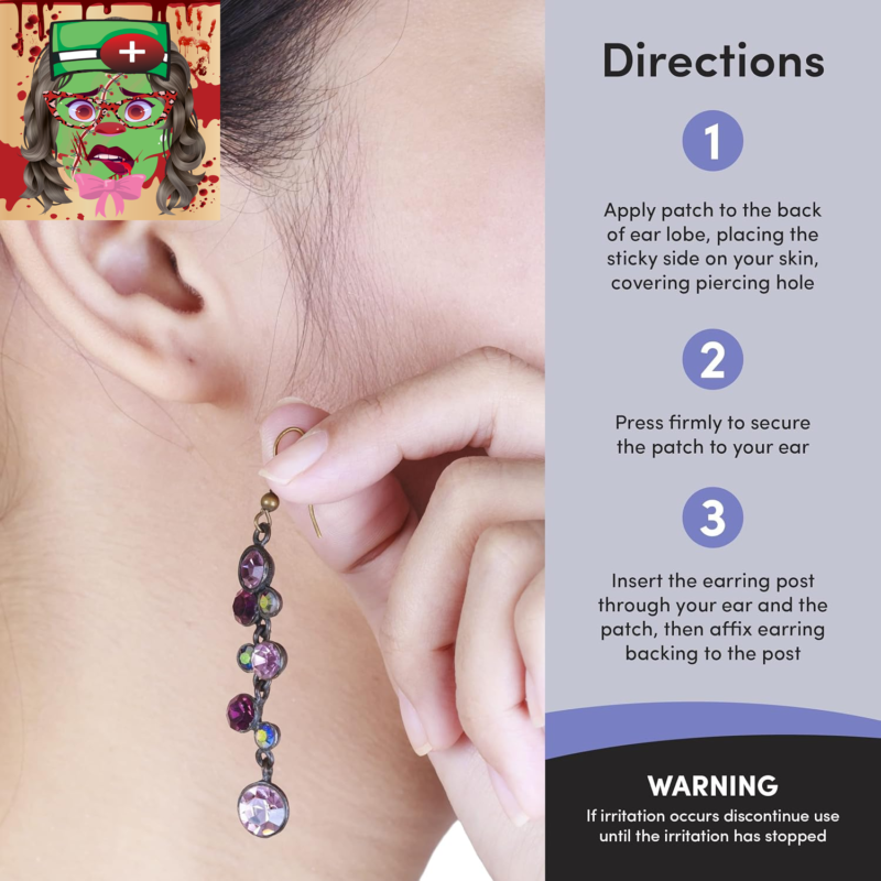 - Clear Earring Support Patches - Earring Backs for Droopy Ears - Ear Care Produ