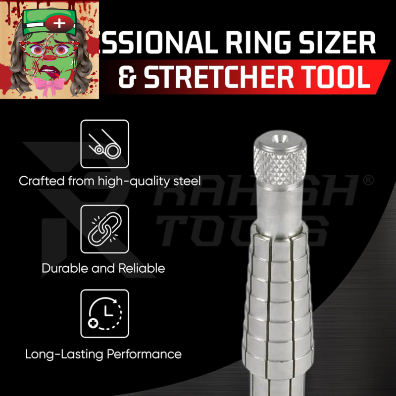 Ring Stretcher with Mandrel & Nylon Base - Professional Jewelry Ring Sizer Tool,