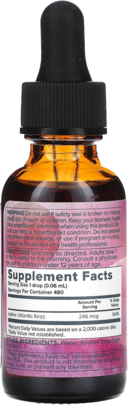 Nascent Colloidal Iodine Drops 246Mcg, Liquid Iodine Supplement for Healthy Thyr