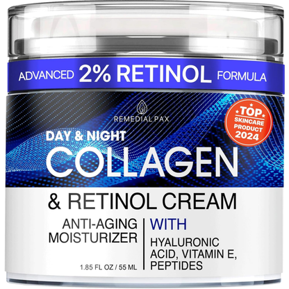 Collagen Cream for Face with Retinol and Hyaluronic Acid, Day and Night anti Agi