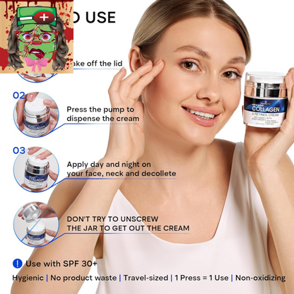 Collagen Cream for Face with Retinol and Hyaluronic Acid, Day and Night anti Agi