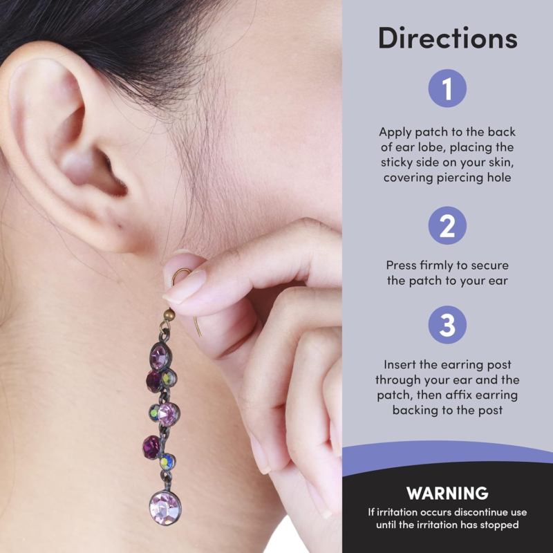 - Clear Earring Support Patches - Earring Backs for Droopy Ears - Ear Care Produ