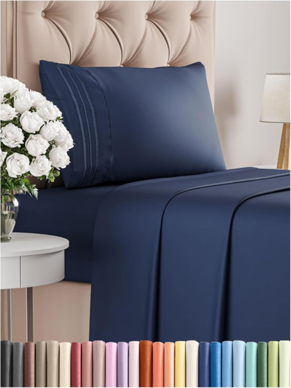 Twin Size 3 Piece Sheet Set - Comfy Breathable & Cooling Bed Sheets Set - Hotel