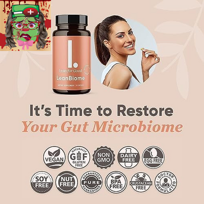 Leanbiome, 9-Strain Probiotic Formula, Supports a Balanced Gut Microbiome, Power