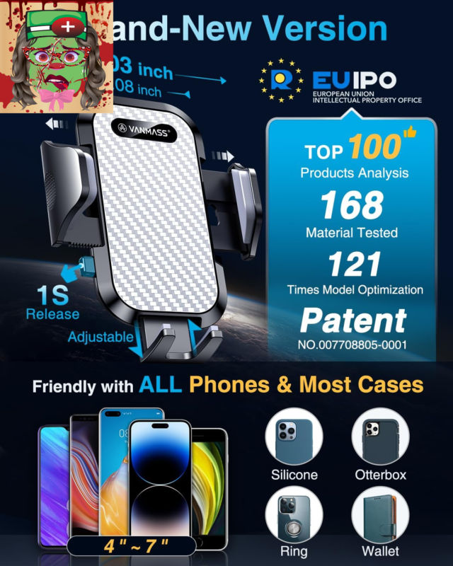 [Longest Lasting] True Military-Grade Car Phone Holder Strongest Suction & Clip