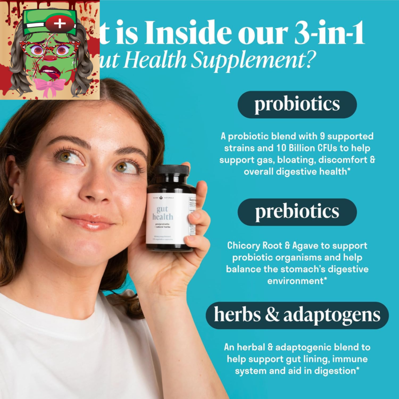 All-In-One Gut Health W/Probiotics, Prebiotics, Digestion-Supporting Herbs, and