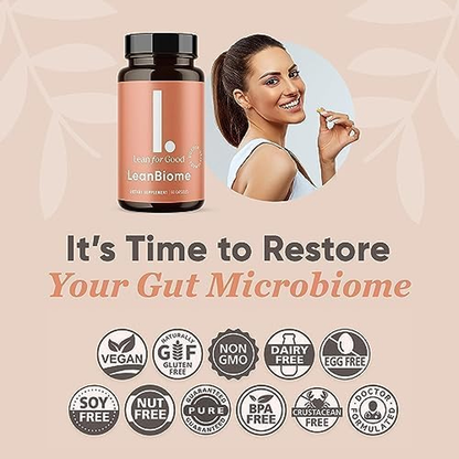 Leanbiome, 9-Strain Probiotic Formula, Supports a Balanced Gut Microbiome, Power