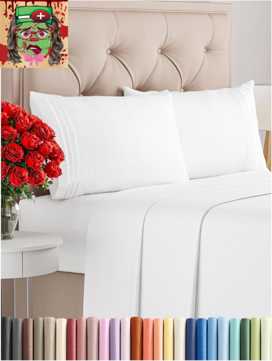 Queen Size 4 Piece Sheet Set - Comfy Breathable & Cooling Bed Sheets Set - Hotel