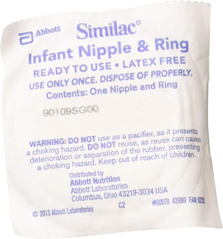 Nutrition Similac Component Nipple System Infant Nipple and Ring R, L00079