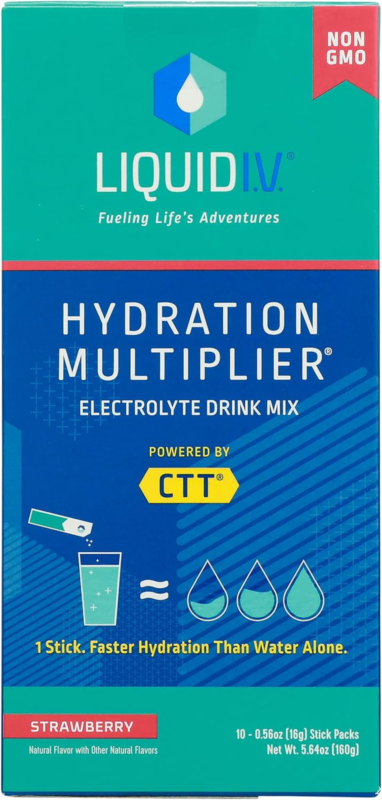 Strawberry Flavored Hydration Multiplier Electrolyte Drink Mix, 10 Counts, Non G