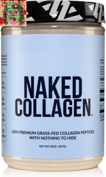 Naked Collagen Peptides Protein Powder, Grass-Fed, 60 Servings, Unflavored