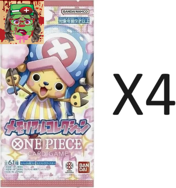 One Piece EB-01 Memorial Collection Chopper Booster Packs - Japanese - (4 Packs)