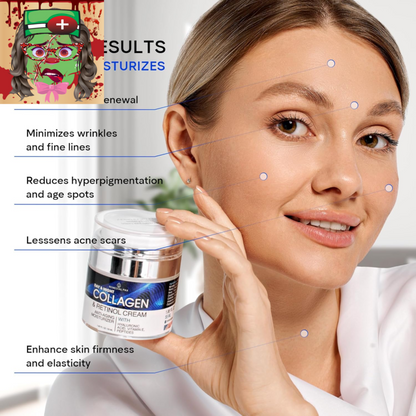 Collagen Cream for Face with Retinol and Hyaluronic Acid, Day and Night anti Agi