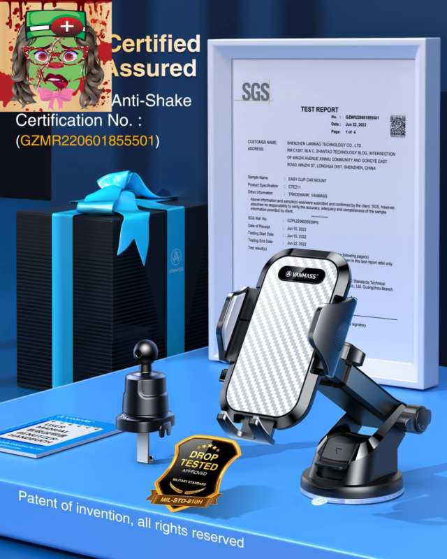 [Longest Lasting] True Military-Grade Car Phone Holder Strongest Suction & Clip