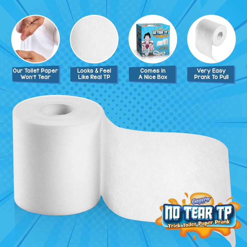 No Tear Toilet Paper - Prank Gift,Toilet Paper Rolls, Looks like Real Toilet Pap