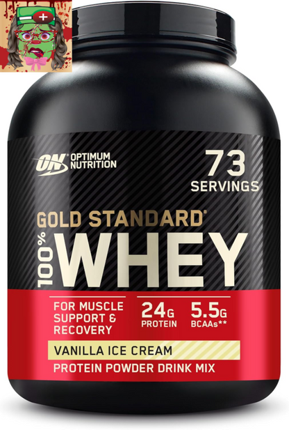 Optimum Nutrition Gold Standard 100% Whey Protein Powder, Vanilla Ice Creme, 5 P