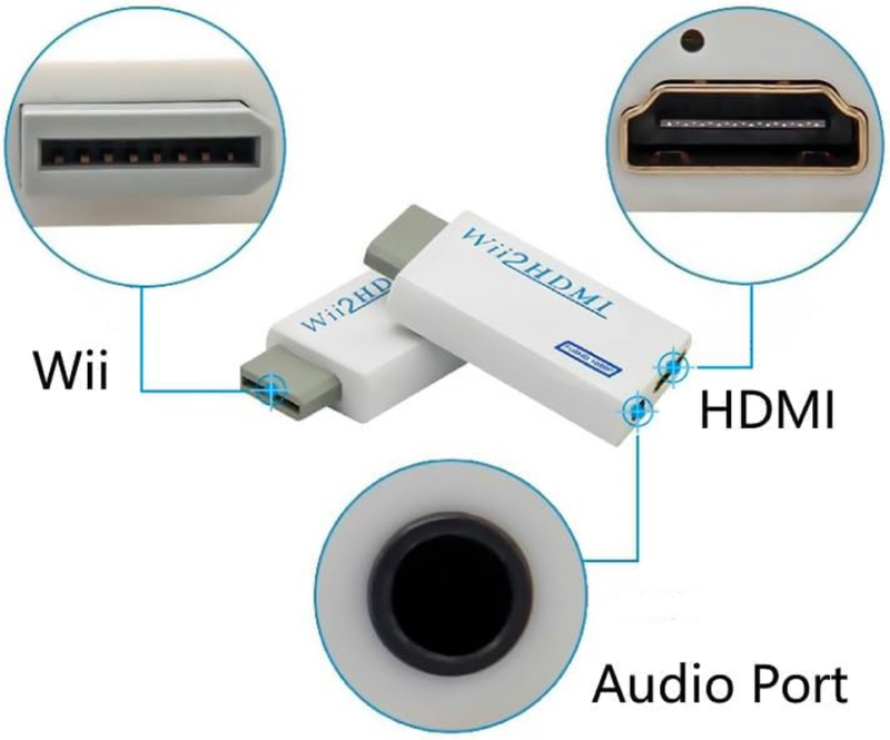 Wii to HDMI Adapter, WII to Hdmi Converter, Connect Wii Console to HDMI Display