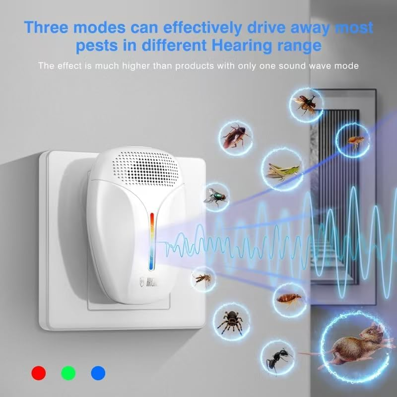 2024 Upgraded Version Ultrasonic Pest & Insect Repeller, Ultrasonic Repellent fo