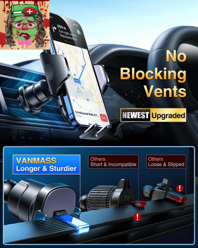 [Longest Lasting] True Military-Grade Car Phone Holder Strongest Suction & Clip