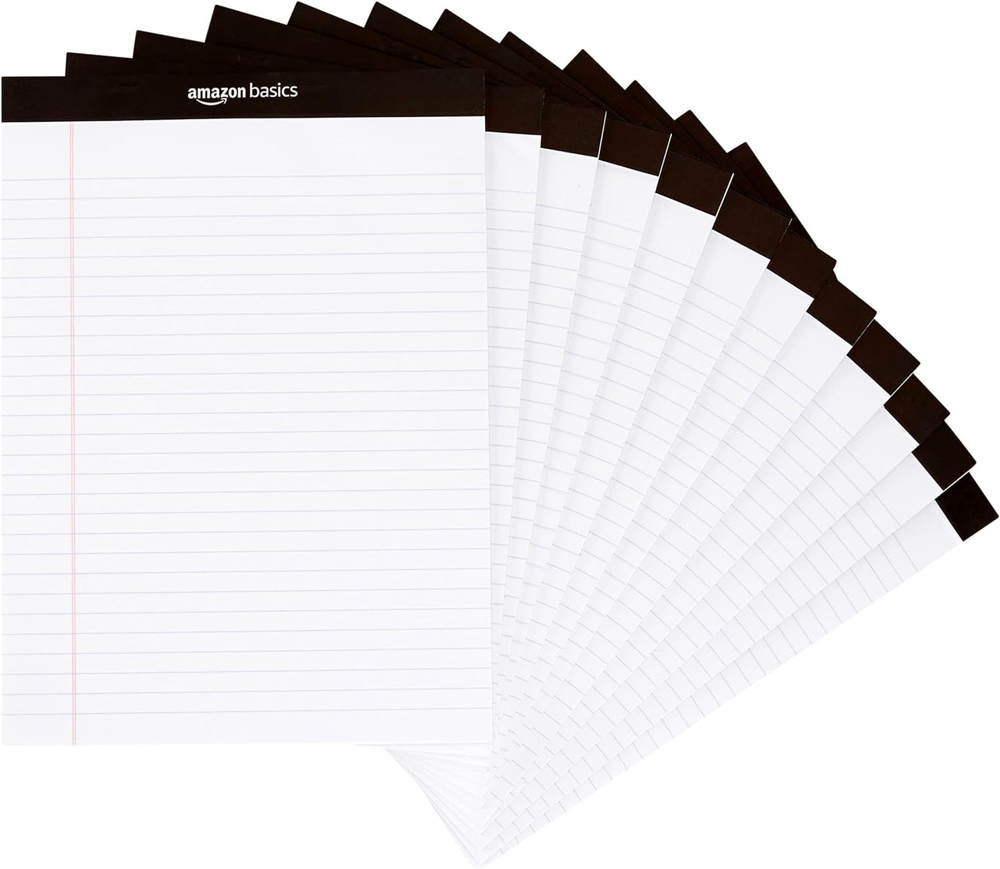 Wide Ruled Lined Writing Note Pads, 8.5 Inch X 11.75 Inch, White, 12 Count (12 Pack of 50)