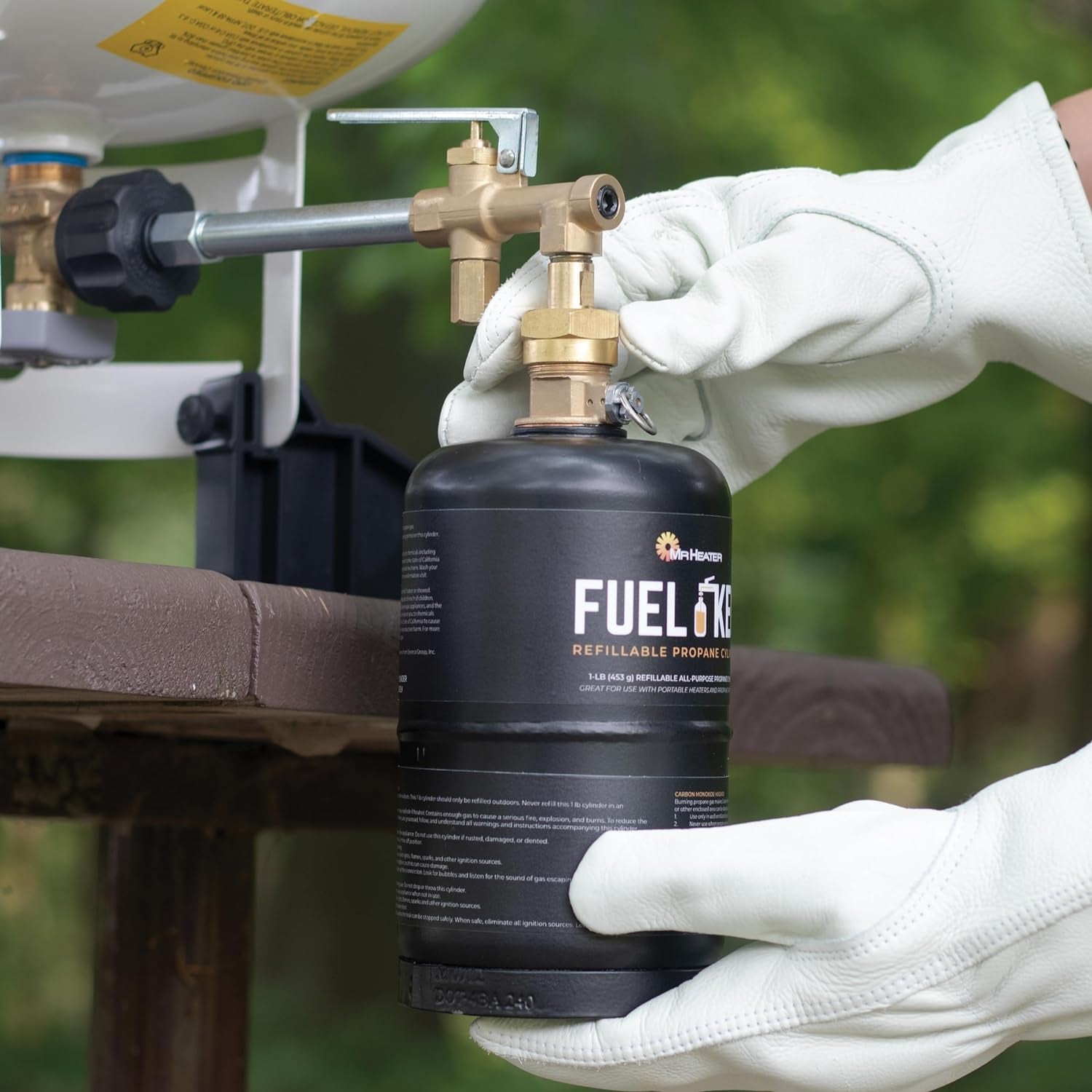 Fuel Keg. - 1 Lb. / 16 Oz. Empty Refillable Propane Tank – DOT Certified, Black