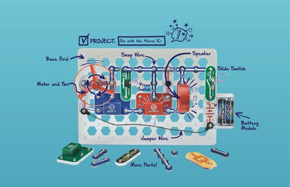 Snap Circuits Jr. SC-100 Electronics Exploration Kit, Over 100 Projects, Full Color Project Manual, 28 Parts, STEM Educational Toy for Kids 8 +