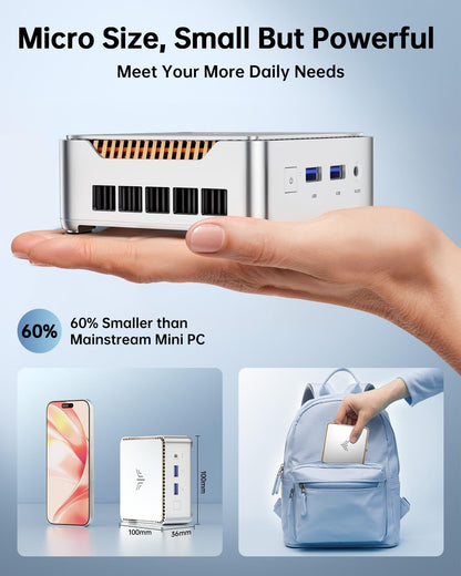 KAMRUI GK3Plus Mini PC, 16GB RAM 512GB M.2 SSD Mini Computers,12th Gen Alder Lake N95 (up to 3.4GHz) Micro PC, 2.5''SSD, Gigabit Ethernet,4K UHD,WiFi,BT,VESA/Home/Business Small pc