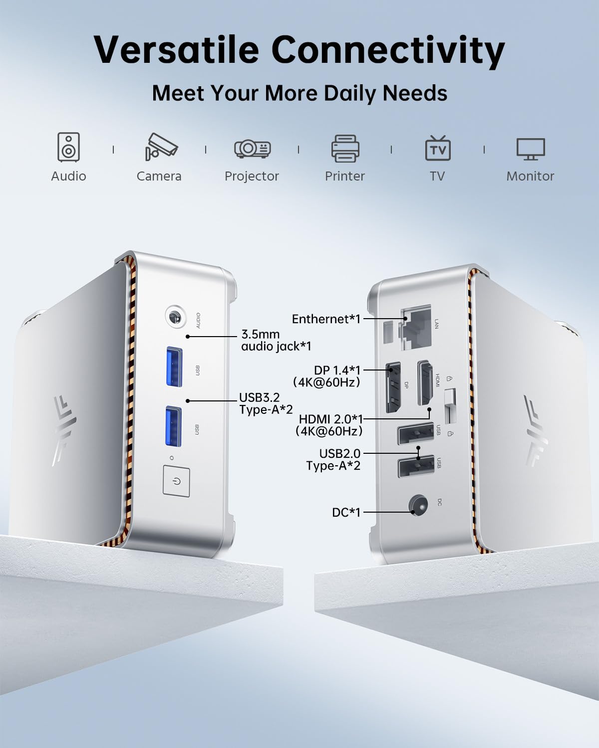 KAMRUI GK3Plus Mini PC, 16GB RAM 512GB M.2 SSD Mini Computers,12th Gen Alder Lake N95 (up to 3.4GHz) Micro PC, 2.5''SSD, Gigabit Ethernet,4K UHD,WiFi,BT,VESA/Home/Business Small pc