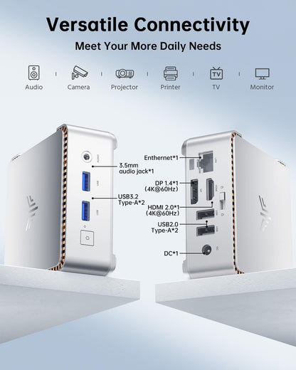 KAMRUI GK3Plus Mini PC, 16GB RAM 512GB M.2 SSD Mini Computers,12th Gen Alder Lake N95 (up to 3.4GHz) Micro PC, 2.5''SSD, Gigabit Ethernet,4K UHD,WiFi,BT,VESA/Home/Business Small pc