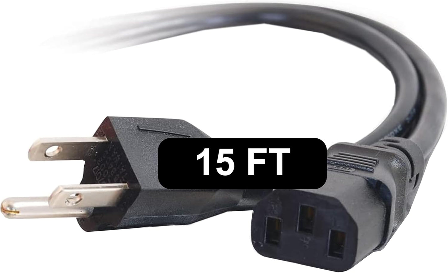 3FT Replacement AC Power Cord - Power Cable for Electronics, TV, Computer, Printer, Radio, Monitor, Samsung, Dell, Vizio, LG, Asus, Laptop and More (03129)
