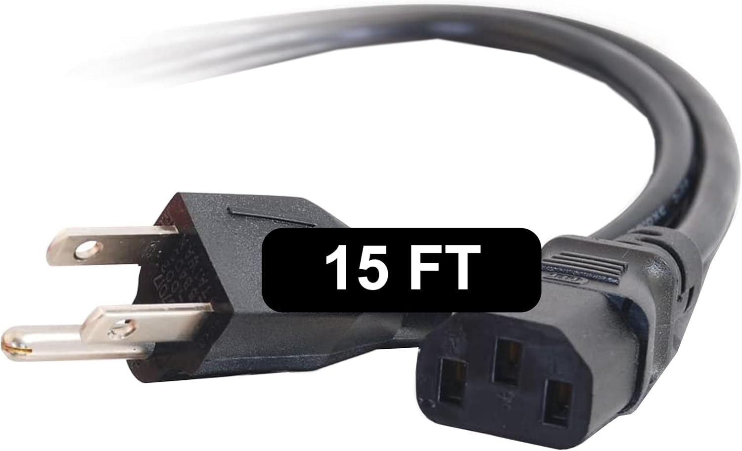3FT Replacement AC Power Cord - Power Cable for Electronics, TV, Computer, Printer, Radio, Monitor, Samsung, Dell, Vizio, LG, Asus, Laptop and More (03129)