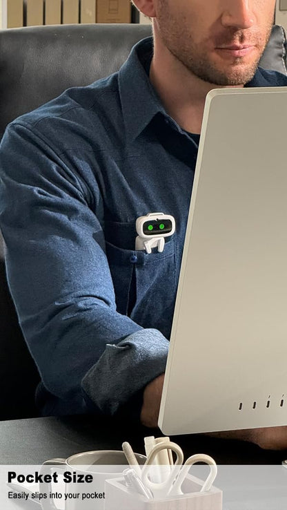Aibi Pocket Pet - Wearable Robot | ChatGPT Powered AI Companion with Voice Commands, Emotional Interaction, Singing & Dancing | Magnetically Attaches to Anywhere | Ultra Portable