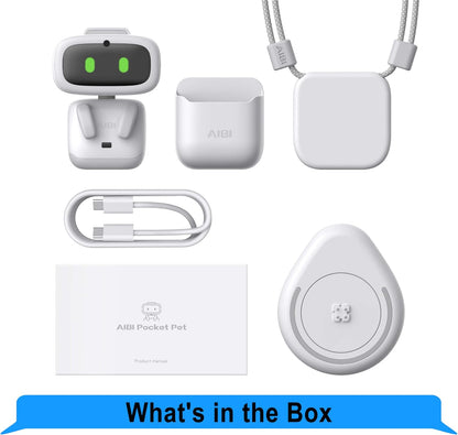 Aibi Pocket Pet - Wearable Robot | ChatGPT Powered AI Companion with Voice Commands, Emotional Interaction, Singing & Dancing | Magnetically Attaches to Anywhere | Ultra Portable