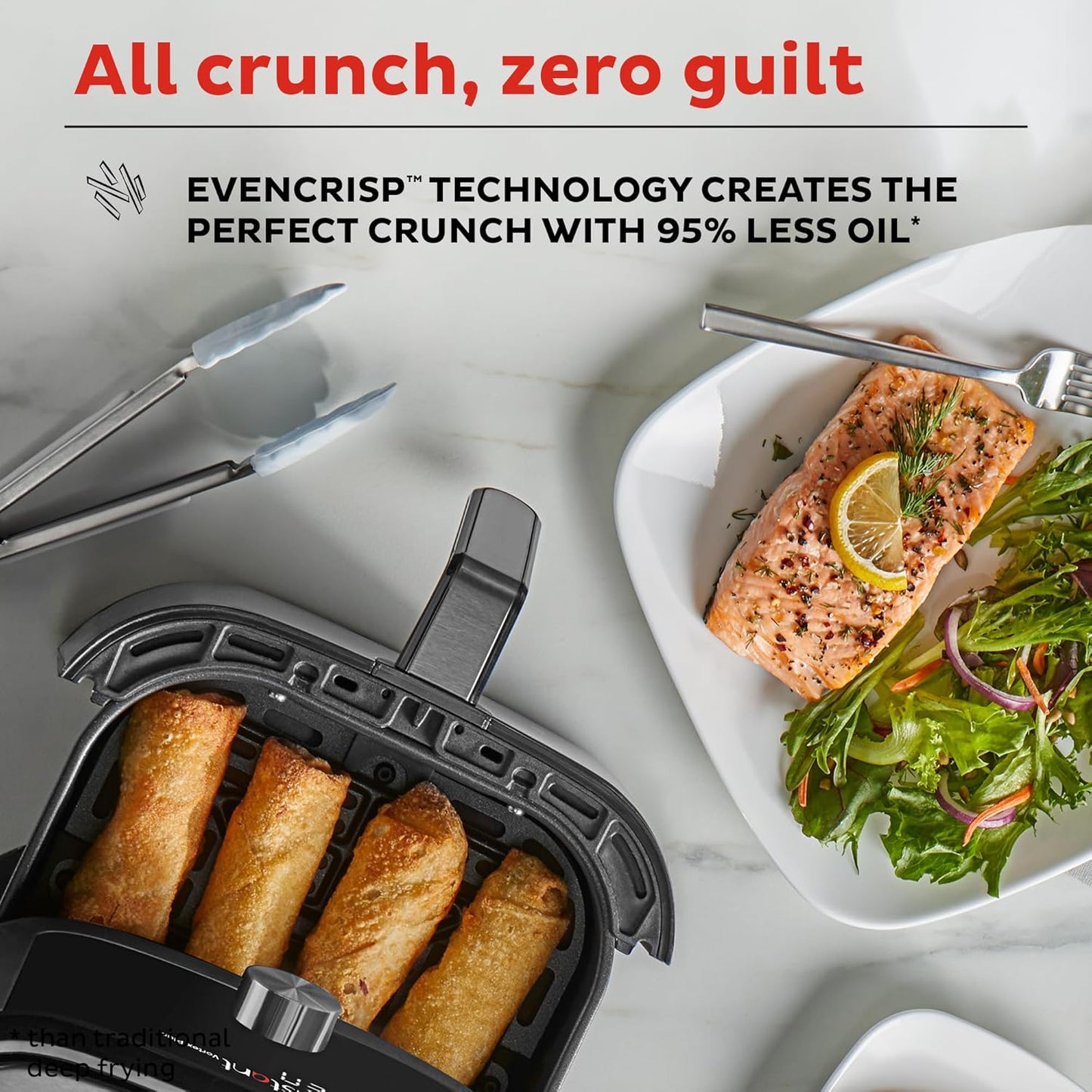 Vortex plus 6QT XL Air Fryer, 6-In-1, Broils, Dehydrates, Crisps, Roasts, Reheats, Bakes for Quick Easy Meals, 100+ In-App Recipes, Dishwasher-Safe, from the Makers of , Black