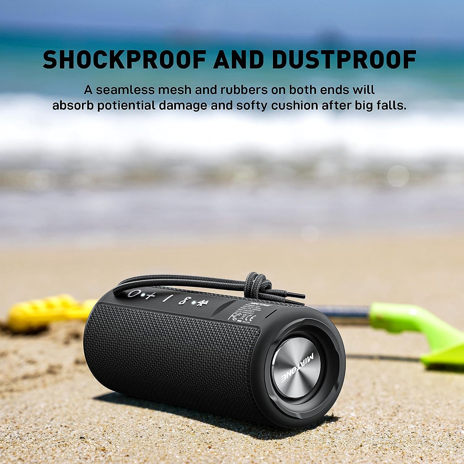 Boombox Outdoor Portable Bluetooth Speaker Waterproof Wireless Speakers - Black