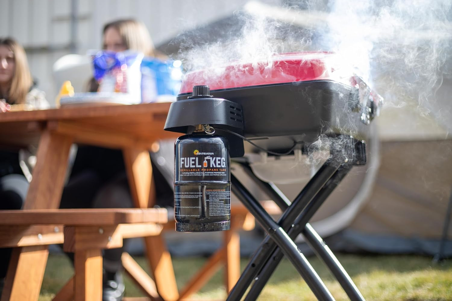 Fuel Keg. - 1 Lb. / 16 Oz. Empty Refillable Propane Tank – DOT Certified, Black