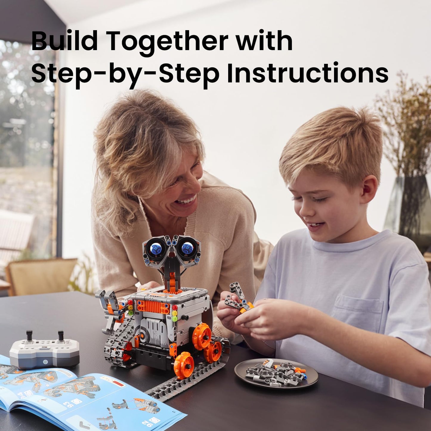 Sillbird Robot Building Kit with Remote Control STEM Gifts for Boys Age 8-13, Technic Coding Robotic Toys for Kids Birthday, Buildable 5in1 Models with 488 Pieces
