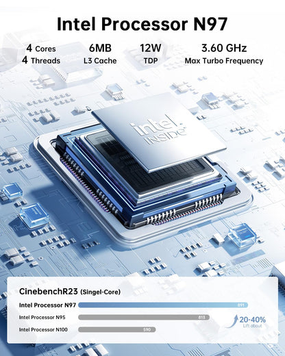 KAMRUI GK3Plus Mini PC, 16GB RAM 512GB M.2 SSD Mini Computers,12th Gen Alder Lake N95 (up to 3.4GHz) Micro PC, 2.5''SSD, Gigabit Ethernet,4K UHD,WiFi,BT,VESA/Home/Business Small pc