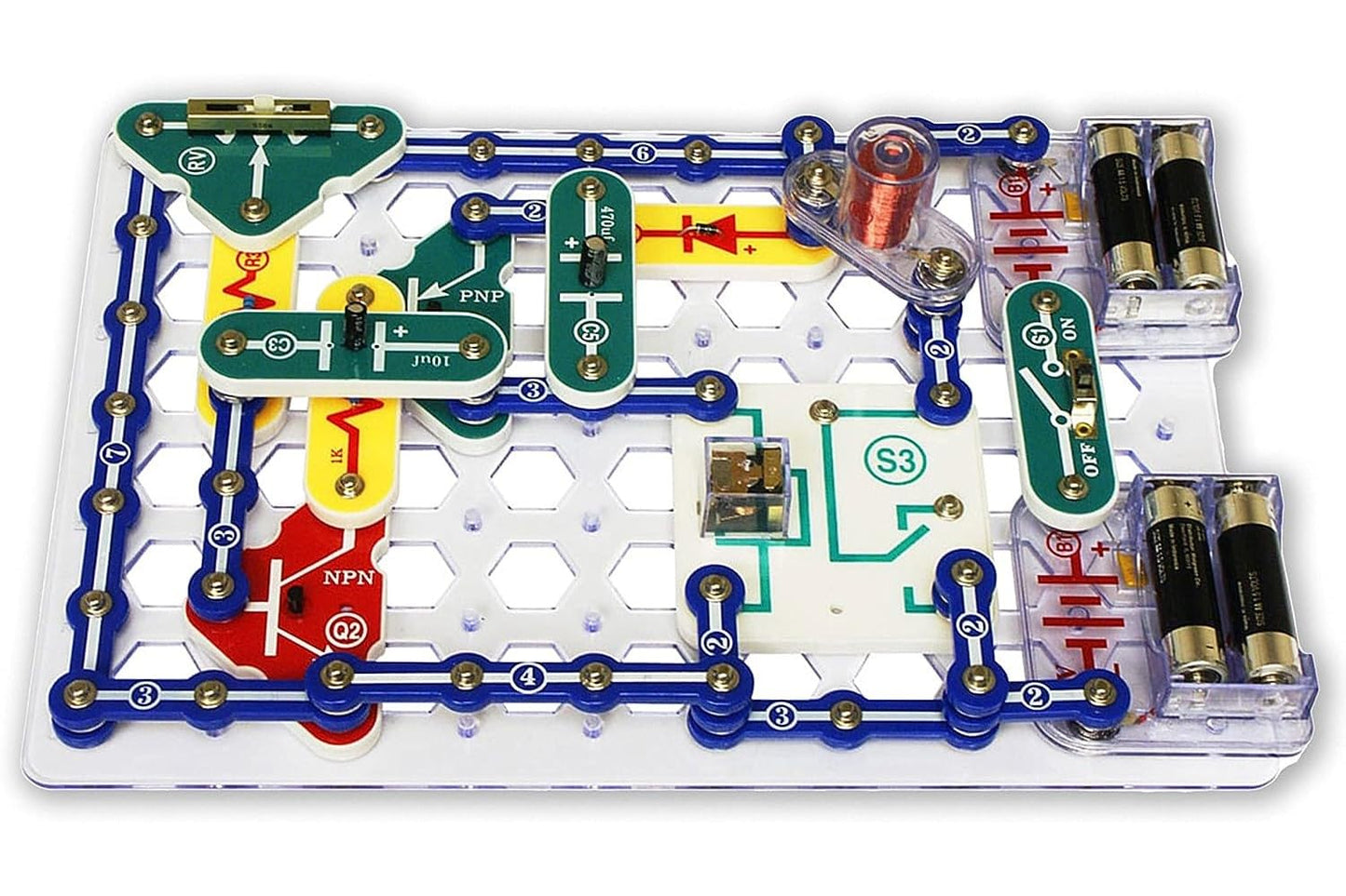 Snap Circuits Jr. SC-100 Electronics Exploration Kit, Over 100 Projects, Full Color Project Manual, 28 Parts, STEM Educational Toy for Kids 8 +