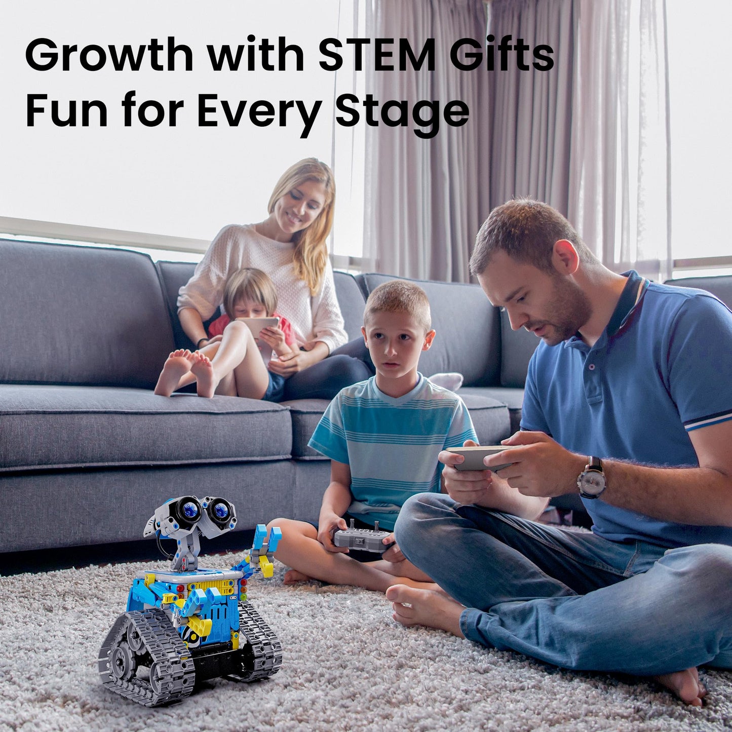 Sillbird Robot Building Kit with Remote Control STEM Gifts for Boys Age 8-13, Technic Coding Robotic Toys for Kids Birthday, Buildable 5in1 Models with 488 Pieces