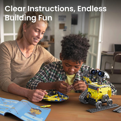 Sillbird Robot Building Kit with Remote Control STEM Gifts for Boys Age 8-13, Technic Coding Robotic Toys for Kids Birthday, Buildable 5in1 Models with 488 Pieces