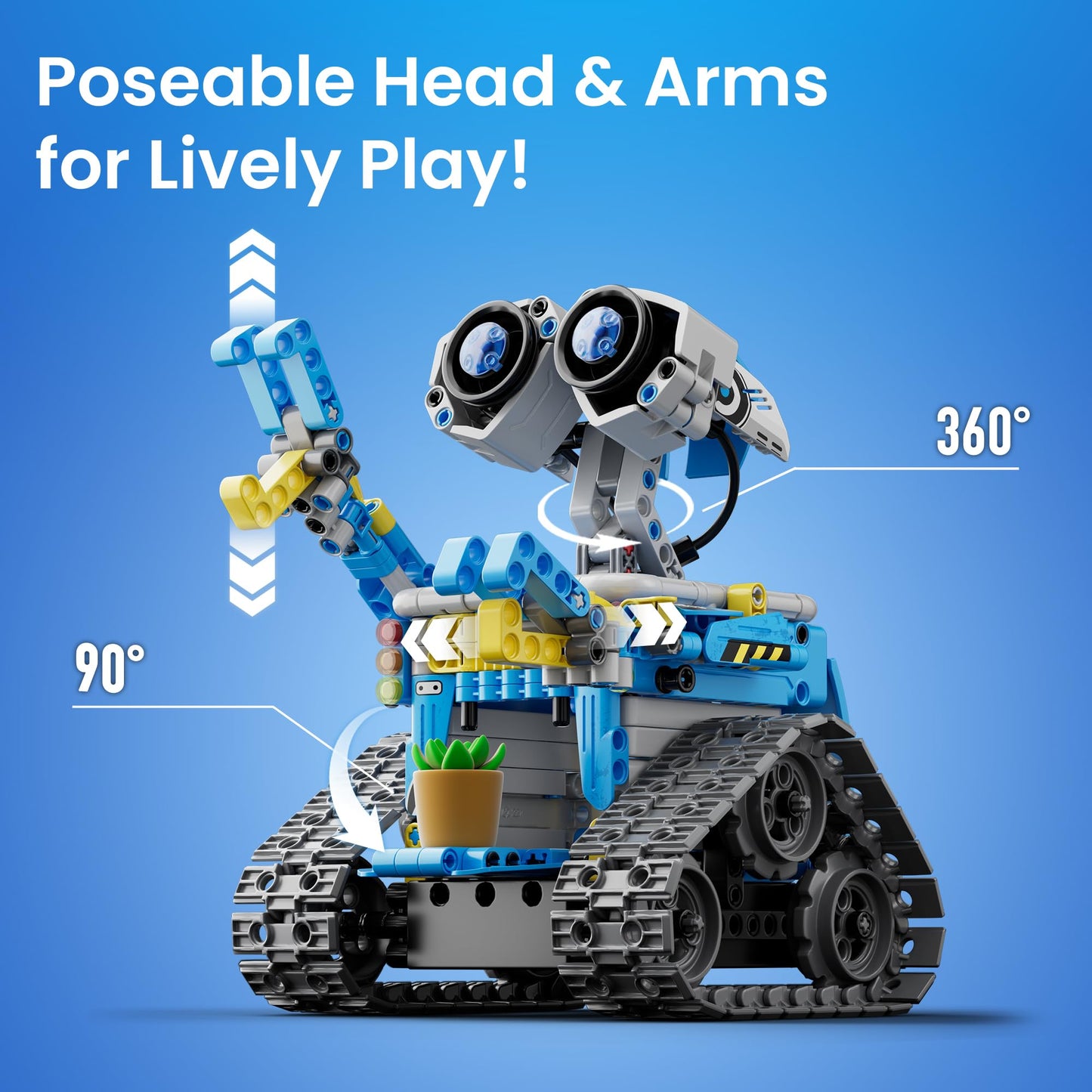 Sillbird Robot Building Kit with Remote Control STEM Gifts for Boys Age 8-13, Technic Coding Robotic Toys for Kids Birthday, Buildable 5in1 Models with 488 Pieces