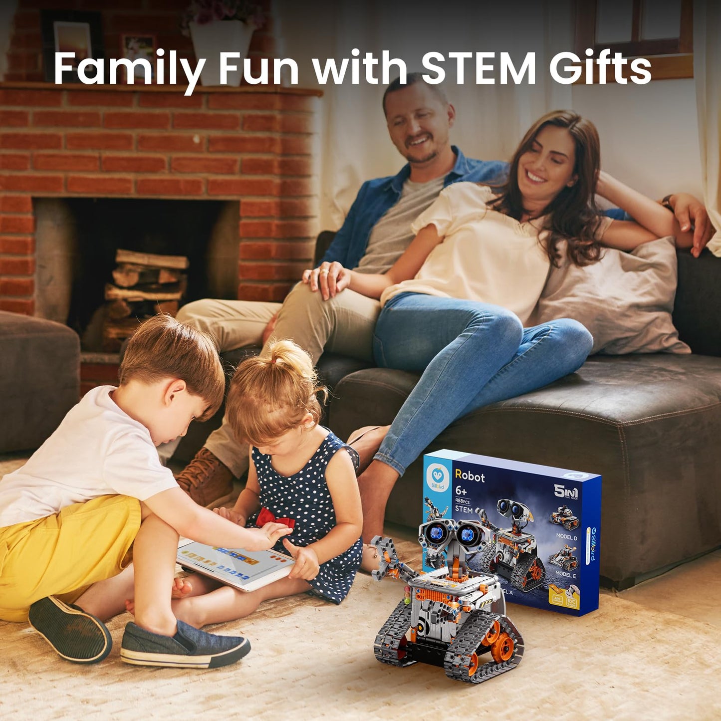 Sillbird Robot Building Kit with Remote Control STEM Gifts for Boys Age 8-13, Technic Coding Robotic Toys for Kids Birthday, Buildable 5in1 Models with 488 Pieces