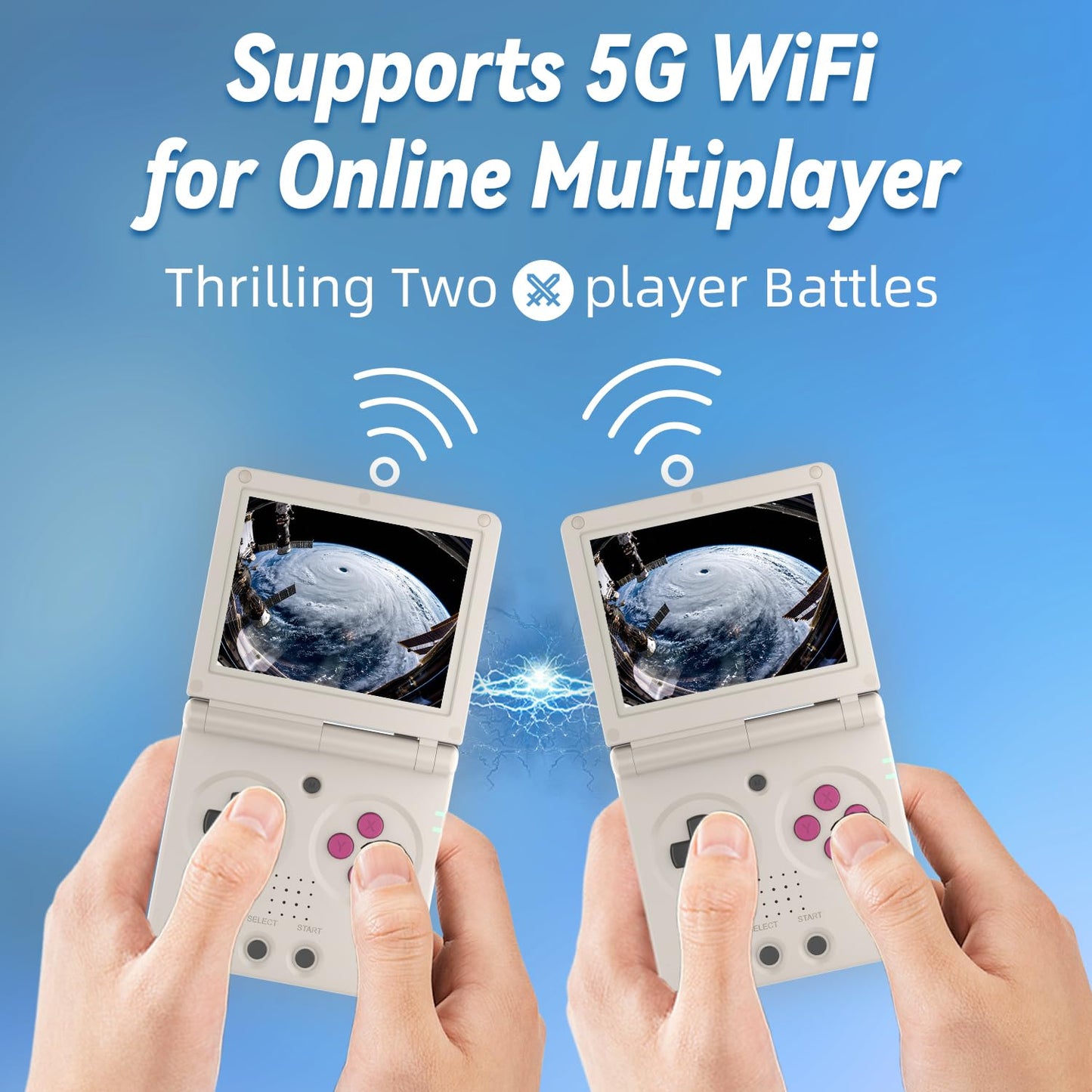 RG35XXSP Flip Portable Retro Handheld Game Console,Rg35Xxsp 3.5 Inch IPS Screen Linux System with 64G TF Card Pre-Installed 5532 Games,Clamshell Games Consoles Supports 5G Wifi Bluetooth HDMI Xxsp