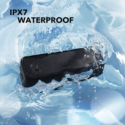 3 Portable Bluetooth Speaker - Wireless, IPX7 Waterproof, 24H Playtime, Pure Titanium Diaphragm Drivers, Partycast, Bassup, Custom EQ App - for Home, Shower, Outdoor, and Beach