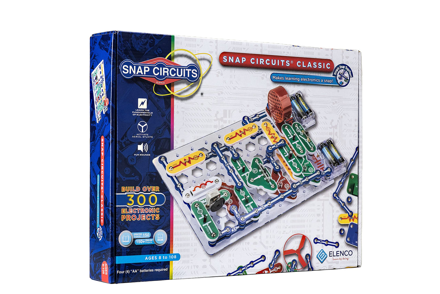 Snap Circuits Jr. SC-100 Electronics Exploration Kit, Over 100 Projects, Full Color Project Manual, 28 Parts, STEM Educational Toy for Kids 8 +