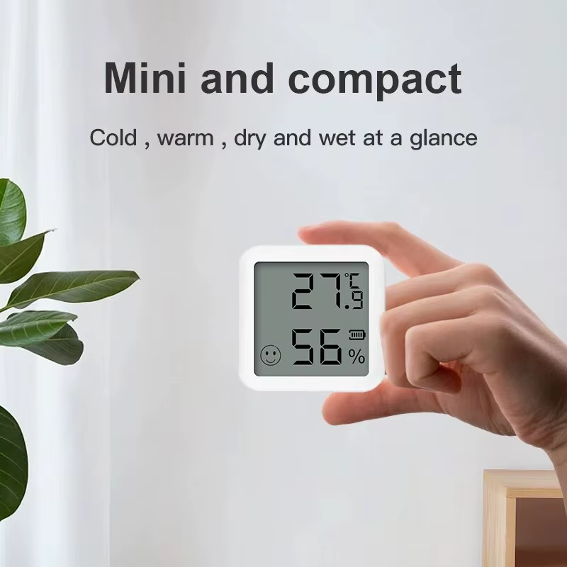 Mini Bluetooth Temperature Humidity Sensor with LCD Screen Smart Linkage Remote Control Thermometer Hygromet Alexa Google Voice