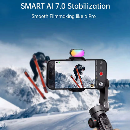 Smart XE Kit Gimbal Stabilizer for Smartphone Iphone Video Recording Magnetic Fill Light 3-Axis Foldable Android Gimble