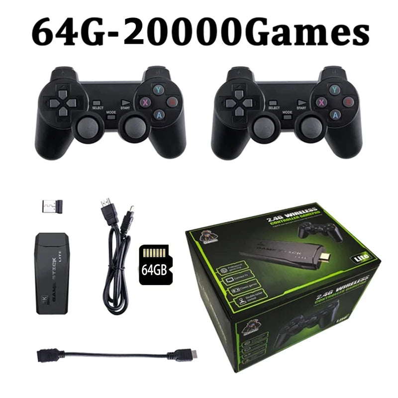 DATA FROG Retro Video Game Console 2.4G Wireless Console Game Stick 4K 20000 Games Portable M8 Game Console for TV